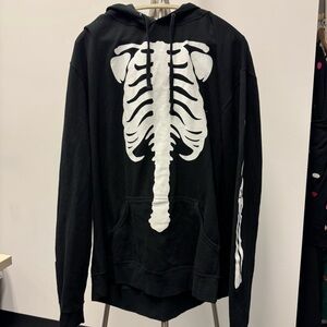 Black Hoodie with White Skeleton Design